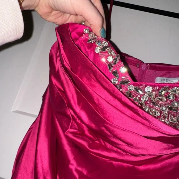 New | MAC DUGGAL
Pink Strapless Embellished Sweetheart
Neckline Satin 2211 ~ 14 - Picture 5 of 11